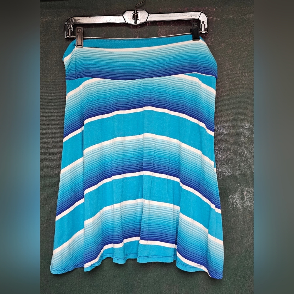 Merona Blue and White Gradient Midi Skirt